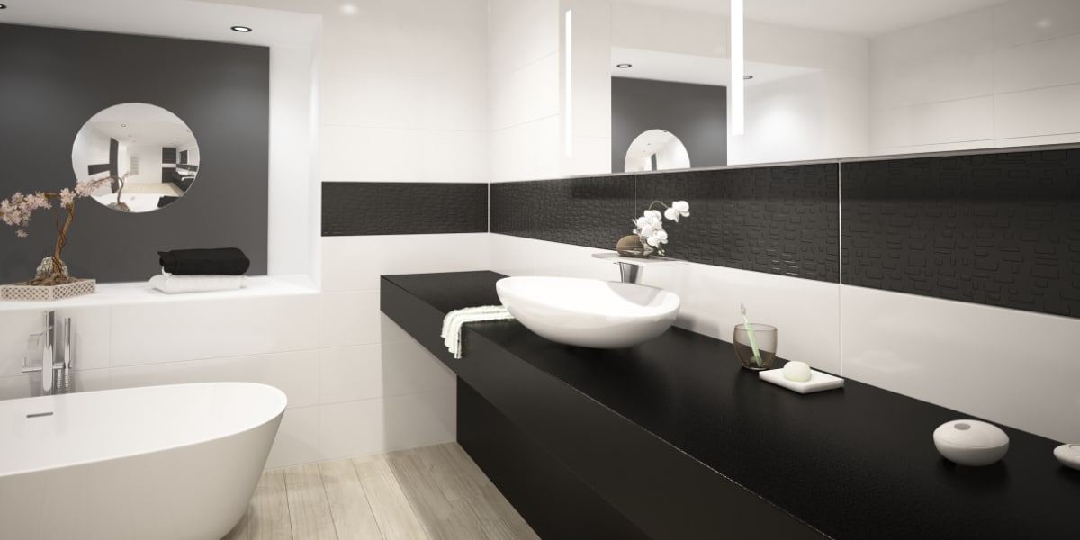 Badkamer zwart wit